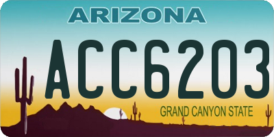 AZ license plate ACC6203