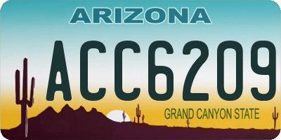 AZ license plate ACC6209