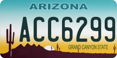 AZ license plate ACC6299