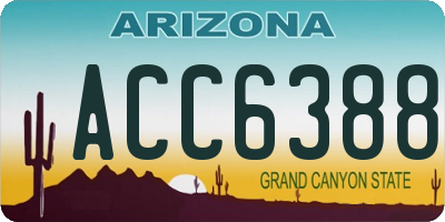 AZ license plate ACC6388