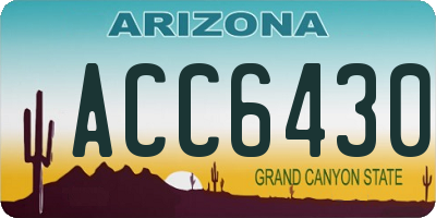 AZ license plate ACC6430