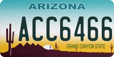 AZ license plate ACC6466