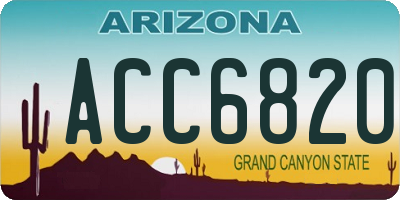 AZ license plate ACC6820