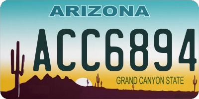 AZ license plate ACC6894