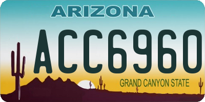 AZ license plate ACC6960