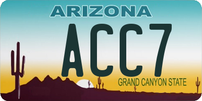 AZ license plate ACC7