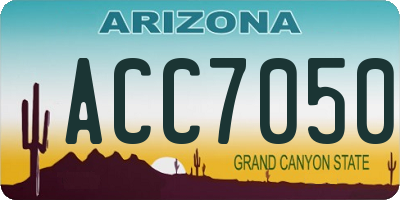 AZ license plate ACC7050