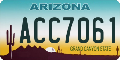 AZ license plate ACC7061