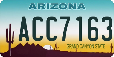 AZ license plate ACC7163