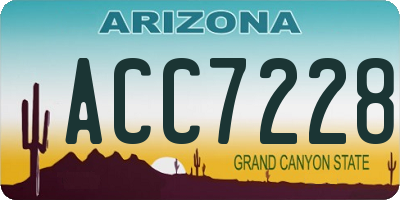 AZ license plate ACC7228