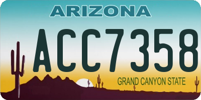 AZ license plate ACC7358