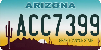 AZ license plate ACC7399