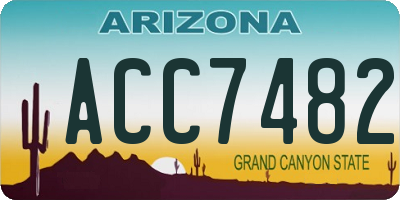 AZ license plate ACC7482