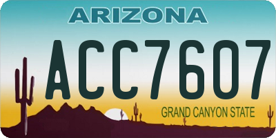 AZ license plate ACC7607