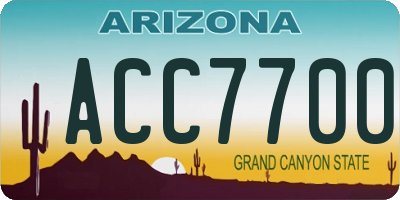 AZ license plate ACC7700