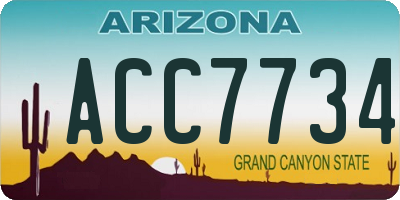 AZ license plate ACC7734