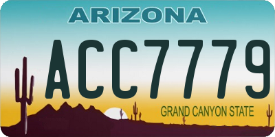 AZ license plate ACC7779