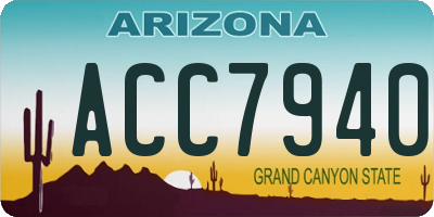 AZ license plate ACC7940