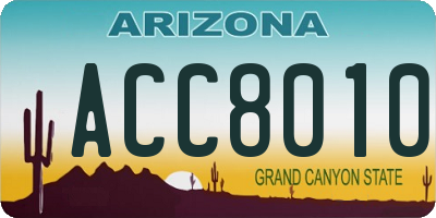 AZ license plate ACC8010