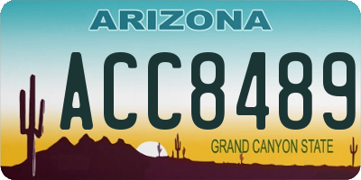 AZ license plate ACC8489