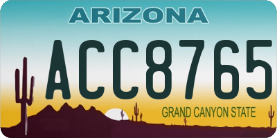 AZ license plate ACC8765