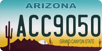 AZ license plate ACC9050