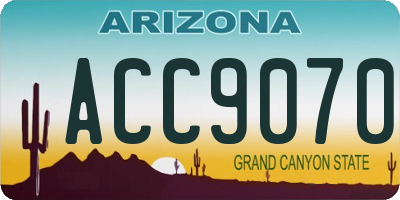 AZ license plate ACC9070