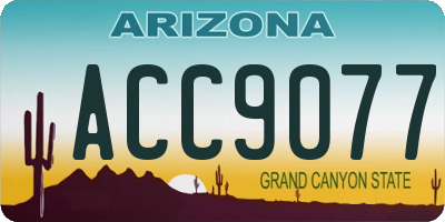 AZ license plate ACC9077
