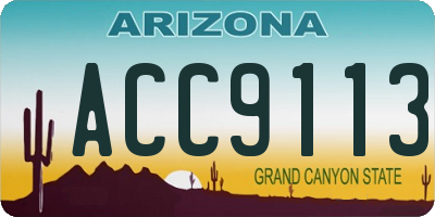 AZ license plate ACC9113