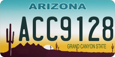 AZ license plate ACC9128