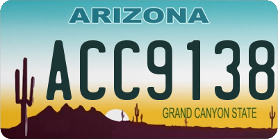 AZ license plate ACC9138