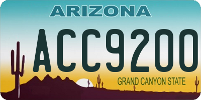 AZ license plate ACC9200