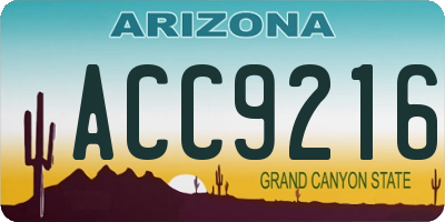 AZ license plate ACC9216