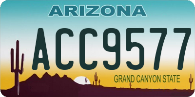AZ license plate ACC9577