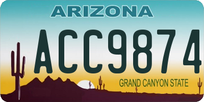 AZ license plate ACC9874