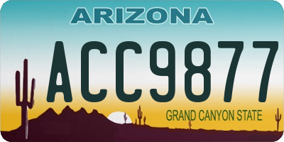 AZ license plate ACC9877