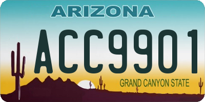 AZ license plate ACC9901