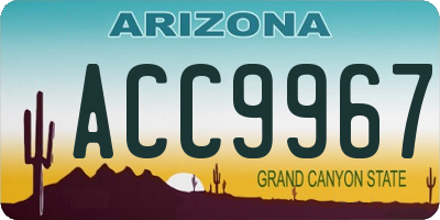 AZ license plate ACC9967