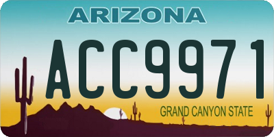 AZ license plate ACC9971