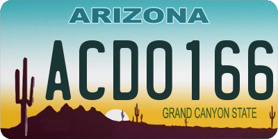 AZ license plate ACD0166