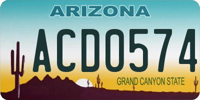AZ license plate ACD0574