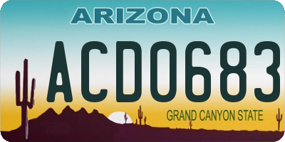 AZ license plate ACD0683