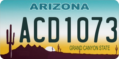 AZ license plate ACD1073