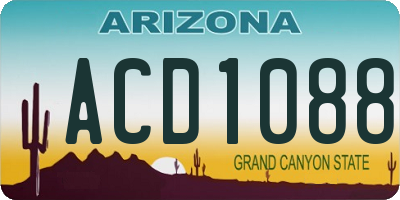 AZ license plate ACD1088