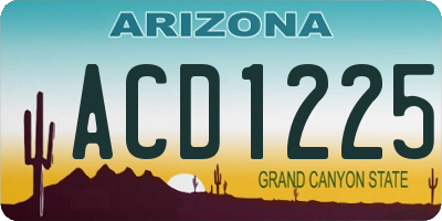 AZ license plate ACD1225