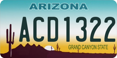 AZ license plate ACD1322