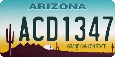 AZ license plate ACD1347