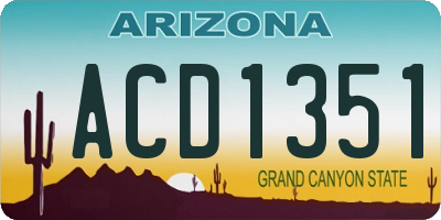 AZ license plate ACD1351