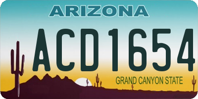 AZ license plate ACD1654