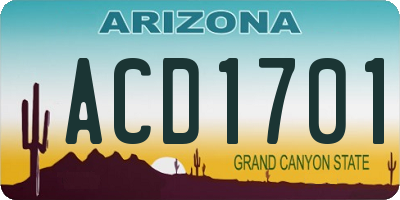 AZ license plate ACD1701